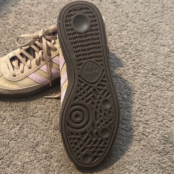 Adidas Tan and Light Pink/Purple suede Sneakers! - Picture 2 of 5